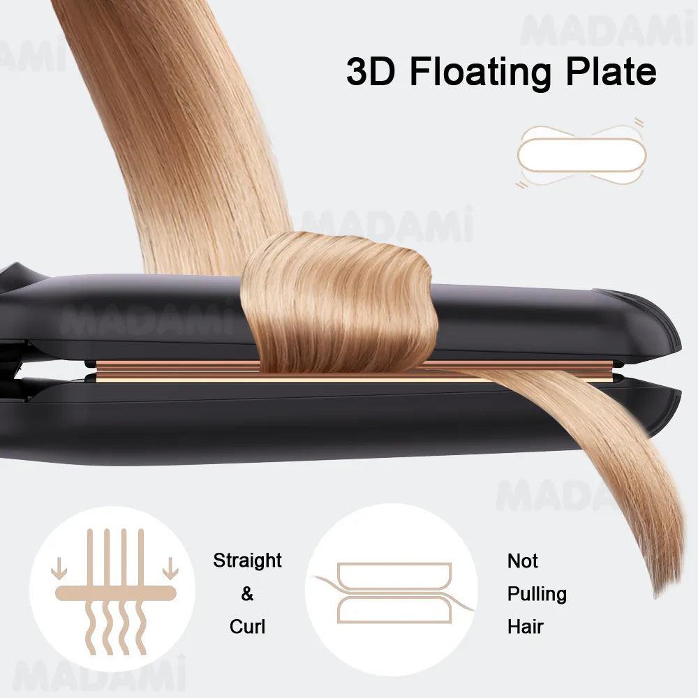 Infrared Hair Straightener Curler Titanium Plate Fast Heating Flat Iron 230℃ / 450°F Professional Salon Styling Tool 110V-240V - Twinsupliers