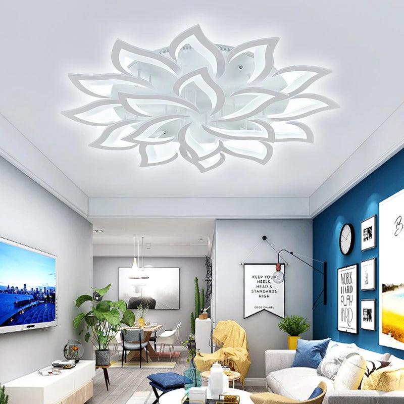 IRALAN lustre led ceiling chandelier modern luxury lotus for living/dining room kitchen bedroom lamp art deco lighting fixtures - Twinsupliers