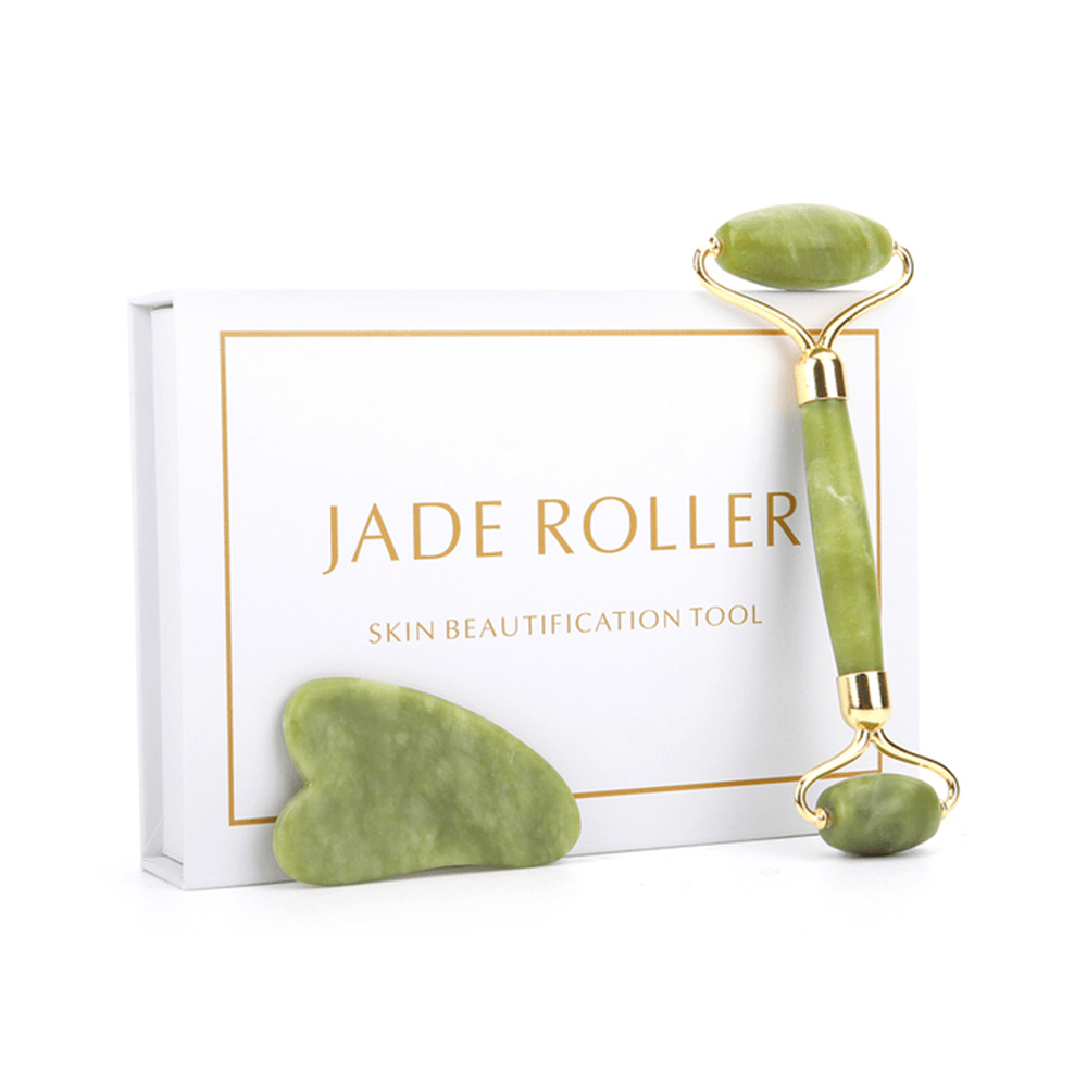 Jade Scraping Board Massage Beauty Stick Jade Roller Boutique Set For Skin Care Routine - Twin suppliers 