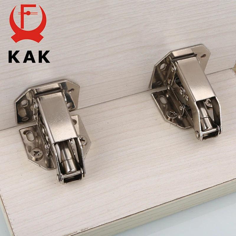 KAK 90 Degree Cabinet Hinges 3 Inch No-Drilling Hole Soft Close Spring Hinge Cupboard Door Furniture Hardware With Screws - Twinsupliers