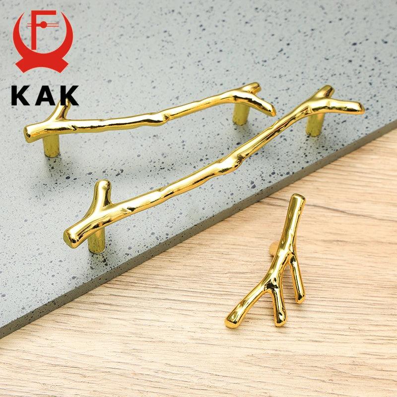 KAK Fashion Tree Branch Furniture Handle 96mm 128mm Black Silver Bronze Kitchen Cabinet Handles Drawer Knobs Door Pulls Hardware - Twinsupliers