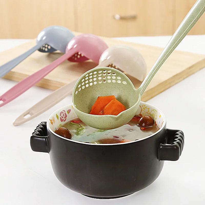 Kitchen Accessories Multifunction Soup Spoon Colander Two-in-one Long Handle Large Spoon for Kitchen Gadgets 2018 Kitchen Tools - Twinsupliers