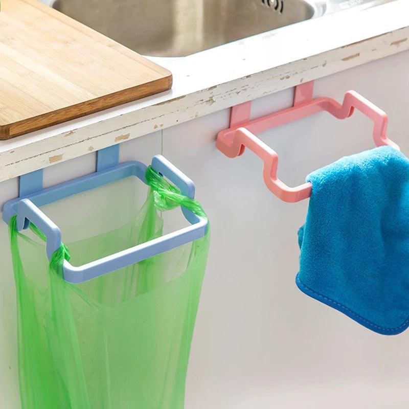 Kitchen Garbage Cupboard Door Back Hanging BagCabinet Door Organizer Towel Holders Trash Bag Hanger Storage Shelf Cabinet Trash - Twinsupliers