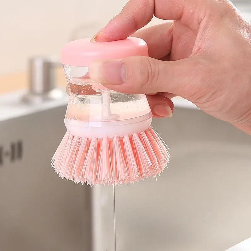 Kitchen Wash Pot Dish Brush Washing Utensils with Washing Up Liquid Soap Dispenser Household Cleaning Accessories - Twin suppliers 