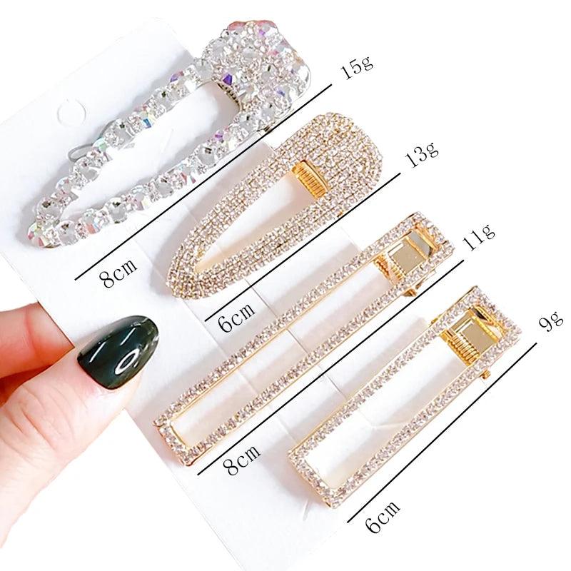 Korean Shiny Crystal Bow Hair Clip For Women Hair Accessories Trendy Rhinestone Hairpins Girl Wedding Barrette Hairgrips Jewelry - Twin suppliers 