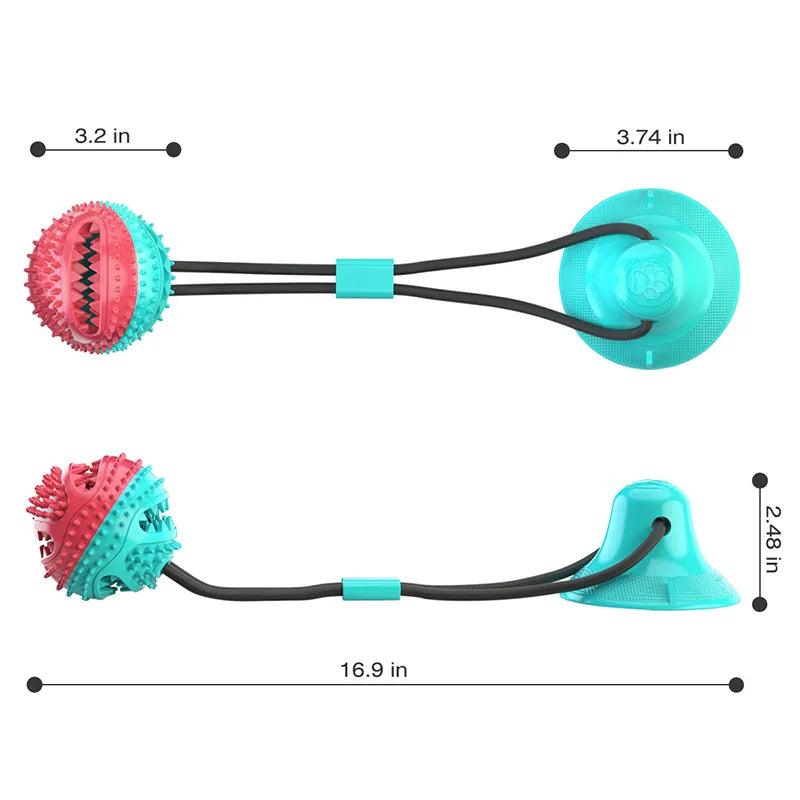 Large Dog Ball Toys Suction Cup Ropes Interactive Leaking Slow Feeder - Twin suppliers 