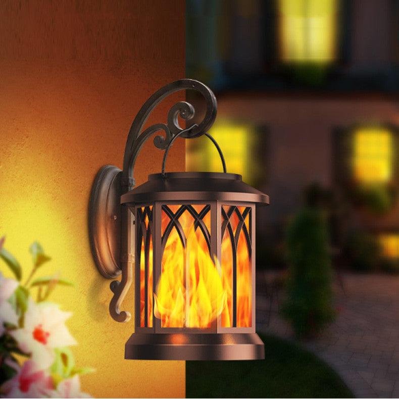 LED Solar Energy Simulation Flame Lamp With Clip Waterproof Outdoor Wall Lamp Festival Decoration - Twin suppliers 