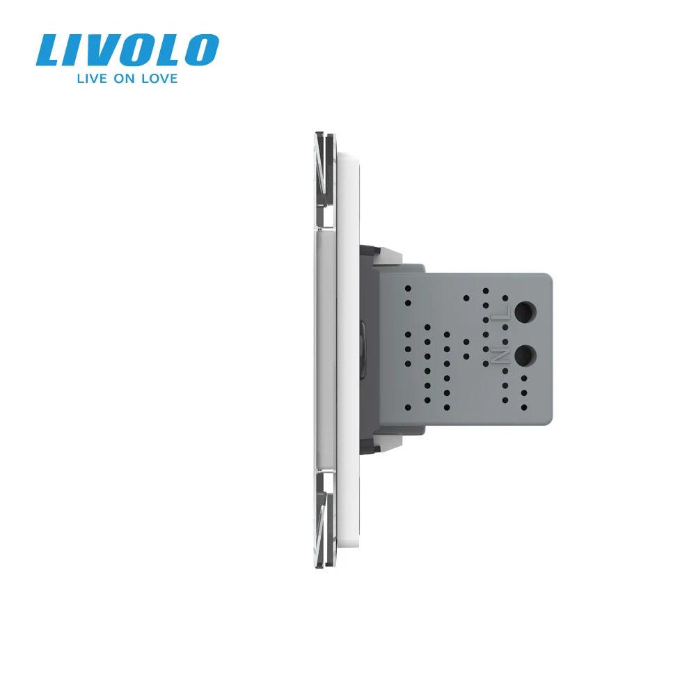 Livolo Israel 16A Wall Power Socket with 2.1 A USB Charger , Crystal Glass Panel - Twinsupliers