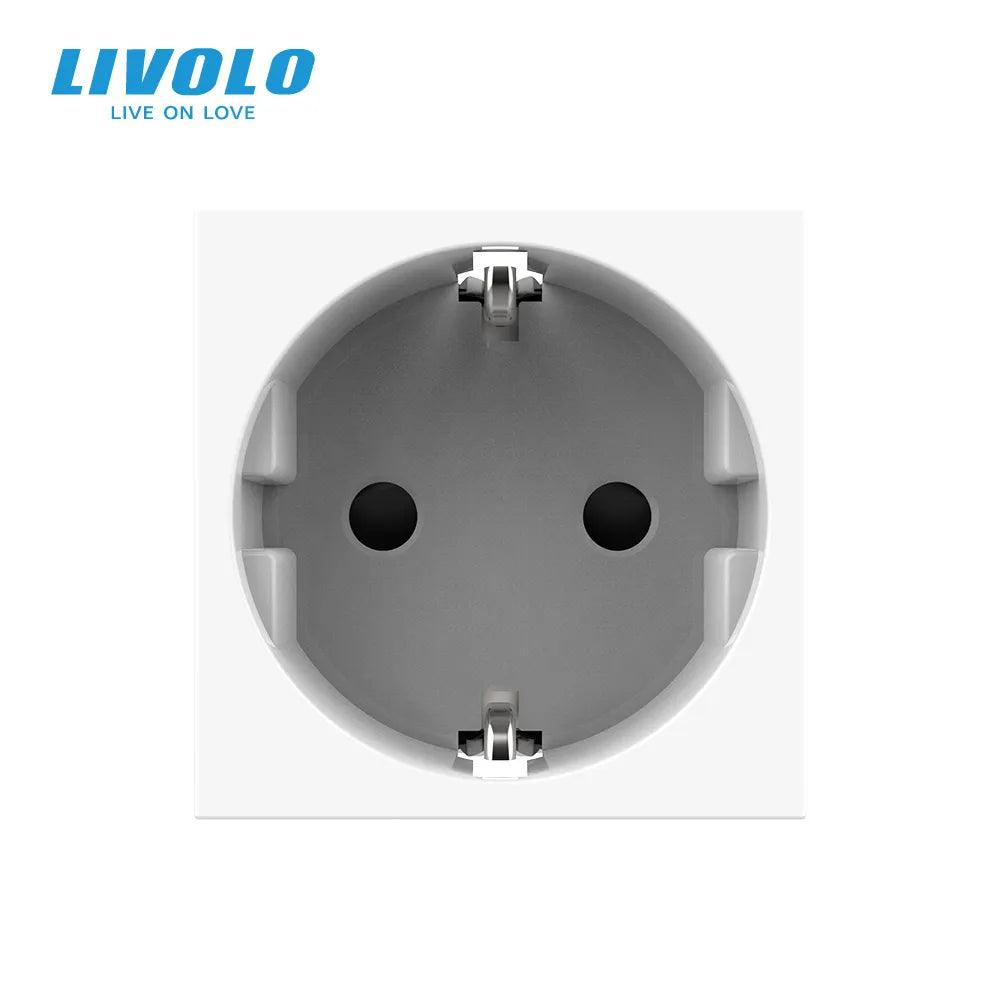 Livolo Socket DIY Parts,White Plastic Materials, EU standard, Function Key For EU Wall Socket, VL-C7-C1EU-11 - Twinsupliers