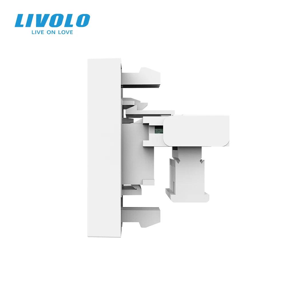 Livolo White Plastic Materials, EU Standard, Function Key For Telephone Socket,22.5mm*45mm Module,No Metal - Twinsupliers