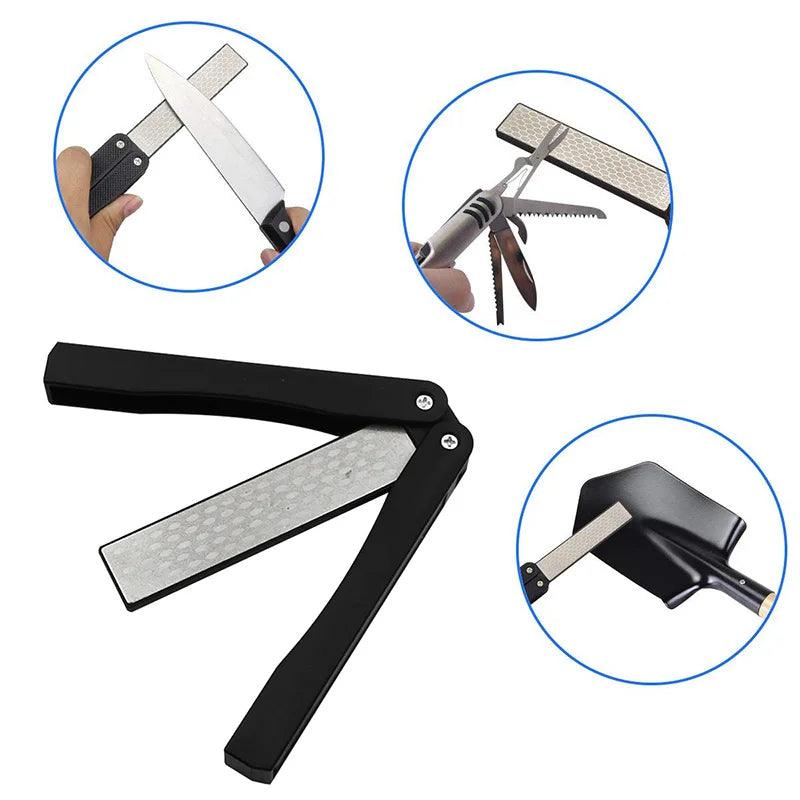 Meijuner Kitchen Knife Sharpener Double Sided Folded Pocket Sharpener Diamond Knife Sharpening Stone Outdoor Grinding Tool MJ231 - Twinsupliers