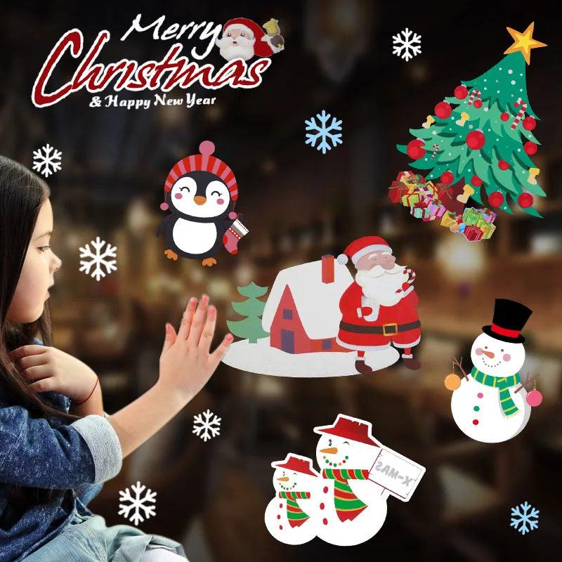 Merry Christmas Wall Stickers DIY Snowflake Wall Decals PVC Window Stickers Xmas Navidad Ornaments 2023 New Year Natal Noel Deco - Twinsupliers