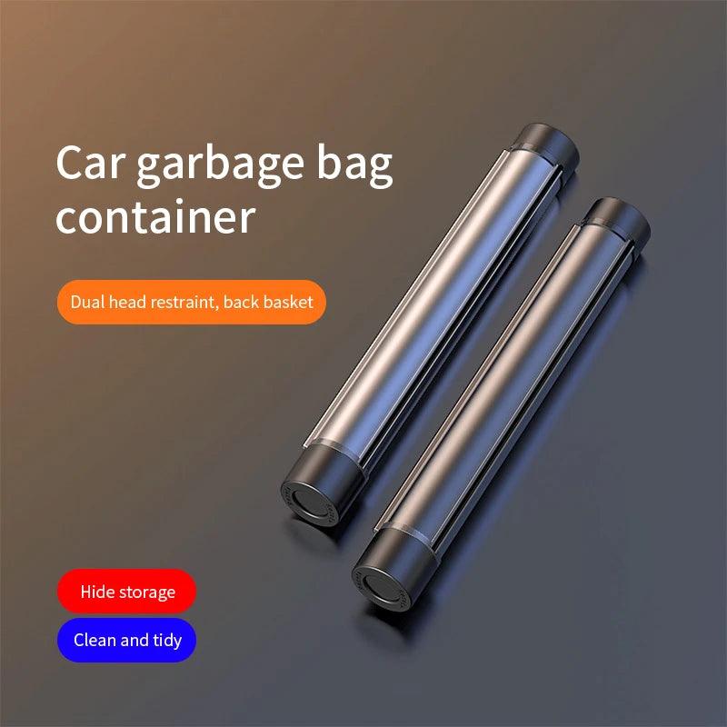 Metal Roller Car Trash Can Auto Organizer with Phone Holder Storage Bag Dump Pockets Car Garbage Bin Auto Accessories Interiors - Twin suppliers 