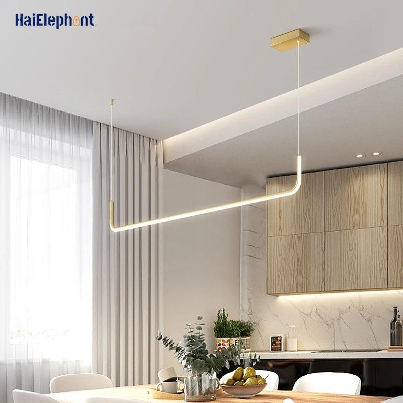 Modern LED Pendant Lights For Hall Kitchen Living Dining Room Lamparas De Techo Bar Suspension Luminaire Gold Black Deco Lamps - Twinsupliers