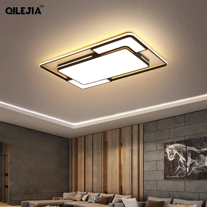 Modern Square LED Chandelier Lights For Living Room Bedroom Kitchen Gold Black Luminarias Home Deco Lighting Fixtures AC90-260V - Twinsupliers