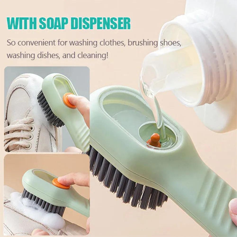 Multifunction Liquid Cleaning Brush Automatic Liquid Discharge Shoe Brush Long Handle Clothes Brush Household Cleaning Tools - Twinsupliers