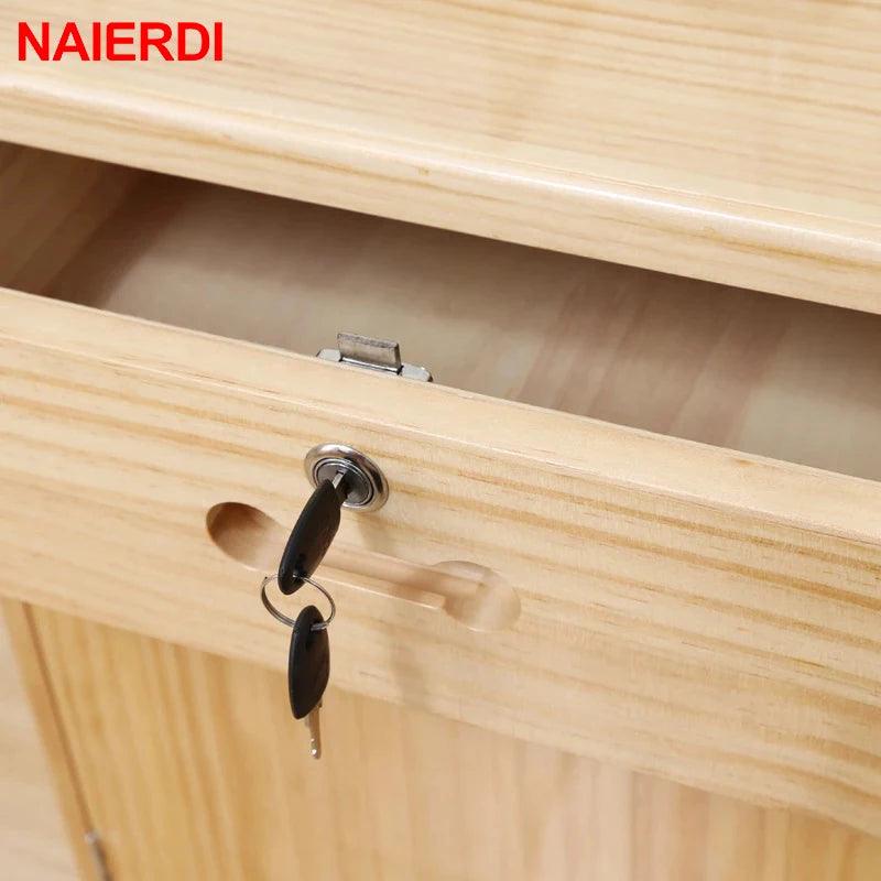 NAIERDI Drawer Lock Wardrobe Cabinet Cam Locks With 2 Keys Same Key Furniture Door Hardware For Office Desk Letter Box Mailbox - Twinsupliers