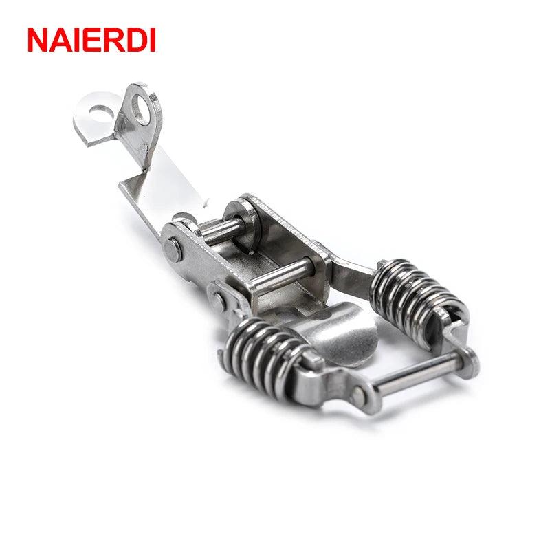 NAIERDI-J108 Cabinet Lock Box Hasp Case Iron Spring Latch Catch 67*24 Toggle Locks For Drawer Gate Door Furniture Hardware - Twinsupliers