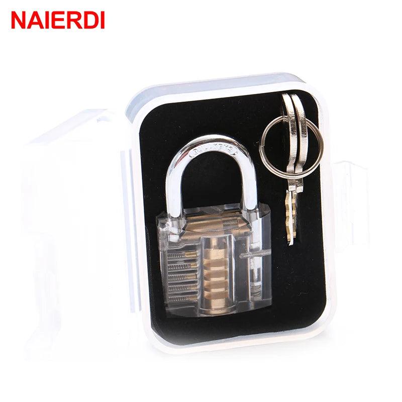 NAIERDI Locksmith Transparent Locks Pick Visible Cutaway Mini Practice View Padlock Hasps Training Skill For Furniture Hardware - Twinsupliers