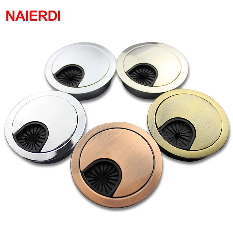 NAIERDI Zinc Alloy Desk Wire Hole Cover Base Computer Grommet Table Cable Outlet Port Surface Line Box Furniture Hardware - Twinsupliers