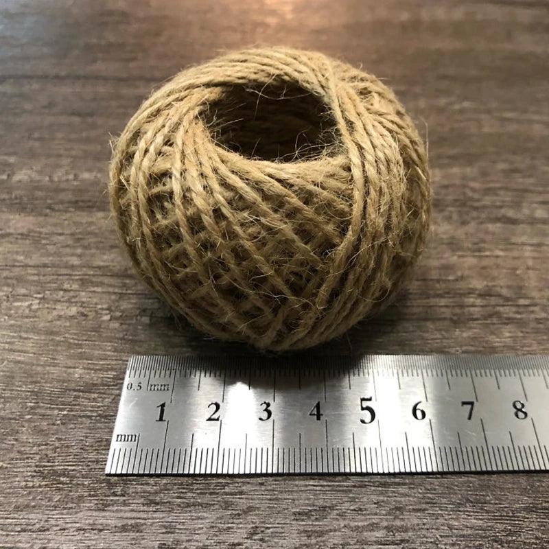 Natural 30M Burlap hessian Jute twine Cord Hemp Gift Rope string packaging Christmas Wedding Deco craft DIY Event party supplies - Twinsupliers