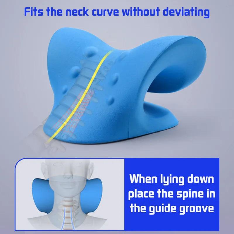 Neck Shoulder Stretcher Relaxer Cervical Chiropractic Traction Device Pillow for Pain Relief Cervical Spine Alignment Gift - Twinsupliers