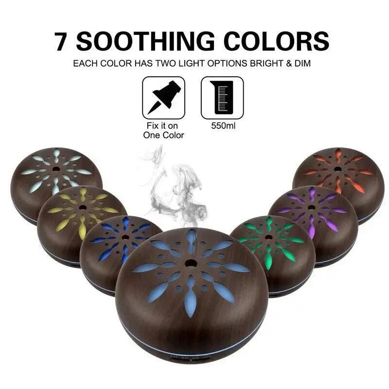 New Design Remote Control Aroma Diffuser with 7 Color Changing LED Light Ultrasonic Cool Mist Essential Oil Air Humidifier - Twinsupliers