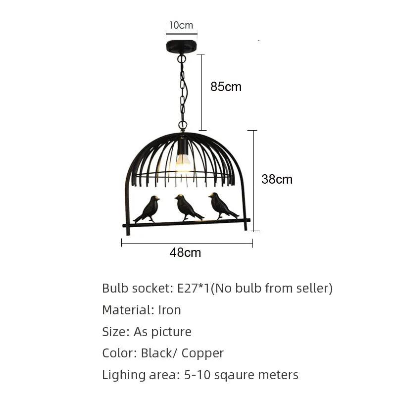 Nordic Bird Lights Bedroom Dining Room Pendant Lamp Amercian Country Droplight Kitchen Restaurant Headlight Cafe Chandelier - Twin suppliers 