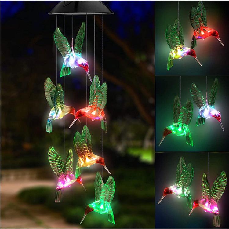 Outdoor Solar Wind Chime Lamp Hummingbird Butterfly Ball Wind Chime Garden Decoration - Twin suppliers 