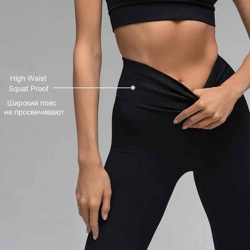 Ribbed Yoga Pants High Waisted Gym Leggings - Twin suppliers 