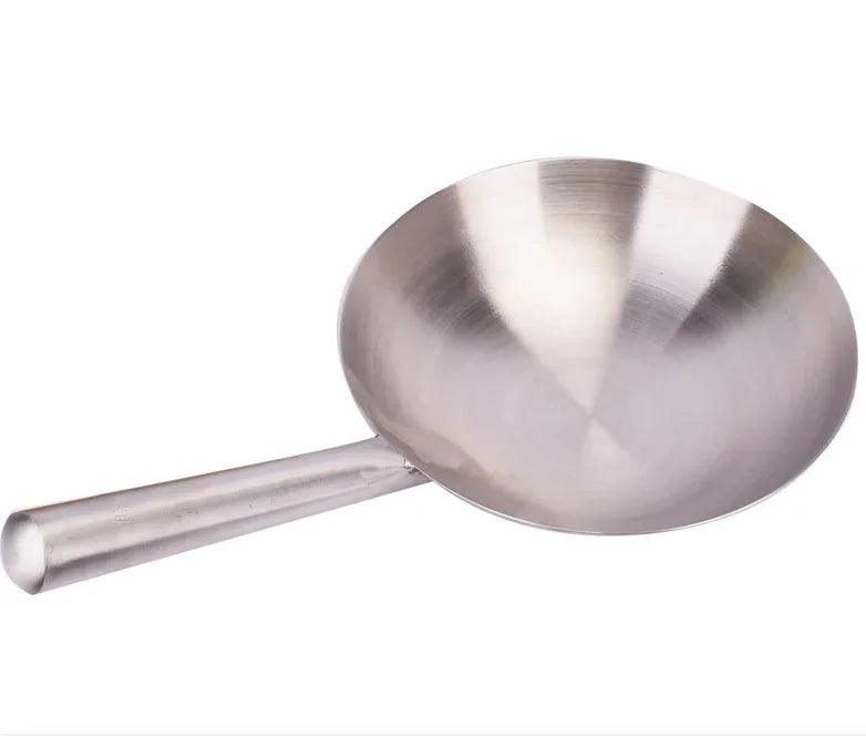 thick Big pot ladle Stainless steel chef Cooking wok large soup spoon Kitchen frying pot shell Restaurant handle spoon Iron - Twinsupliers