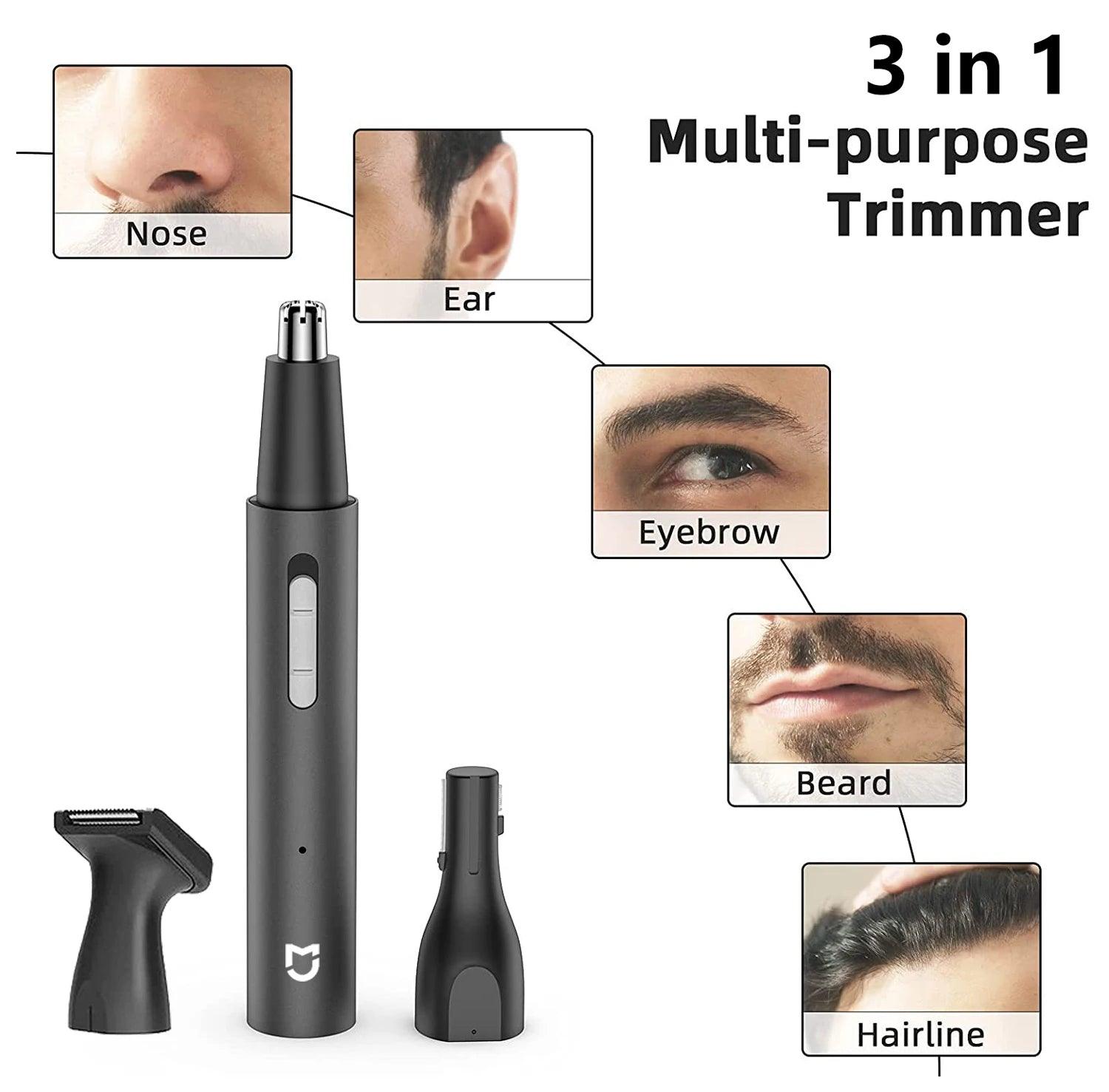 Xiaomi Mijia Electric Nose Ear Hair Trimmer for Men Painless Rechargeable Sideburns Eyebrows Beard 3 in 1 Hair Clipper Shaver - Twin suppliers 