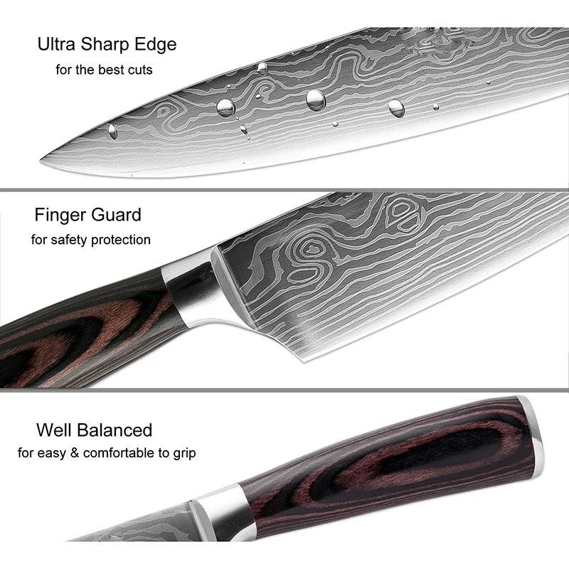 XITUO Professional Chef Knife High Carbon Stainless Steel Kitchen Knife Chef's Knife Sharp Blade Utility Cooking Slicing Knife - Twin suppliers 