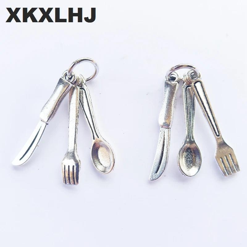 XKXLHJ 2018 New 10 Piece set Kitchen Supplies Cutlery Fork Spoon And Knife Key Chain Charm - Twinsupliers