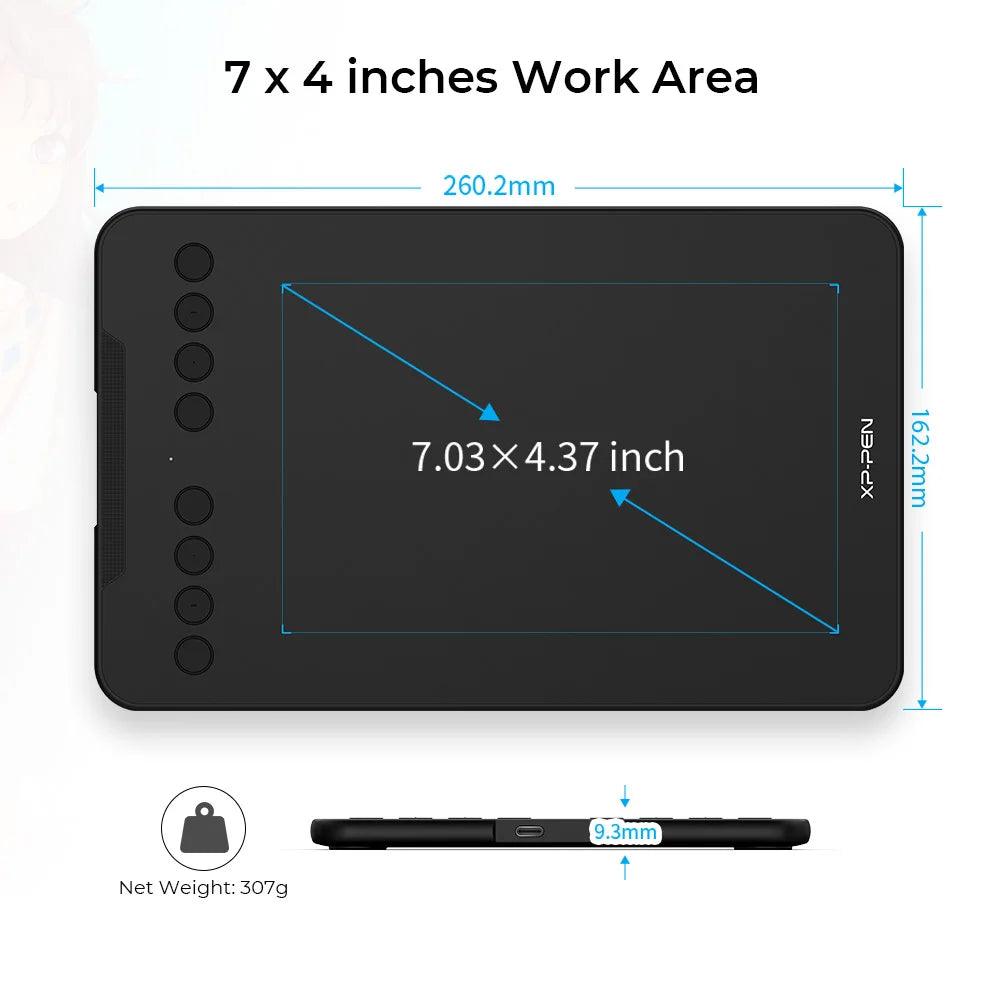 XPPen Deco mini7 Graphics Tablet 7*4.3 inch Digital Drawing Tablet 8 Shortcut Key for Android Windows Mac Signature Art Learning - Twinsupliers