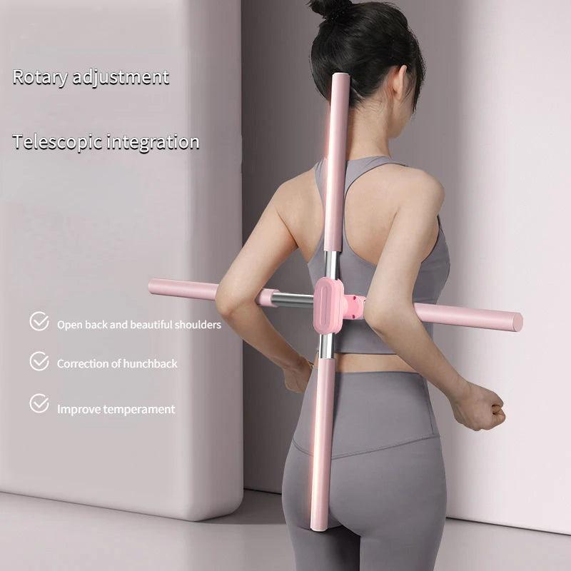 Yoga Hunchback Corrector Adjustable Stainless Steel Body Stick Cross - Twin suppliers 