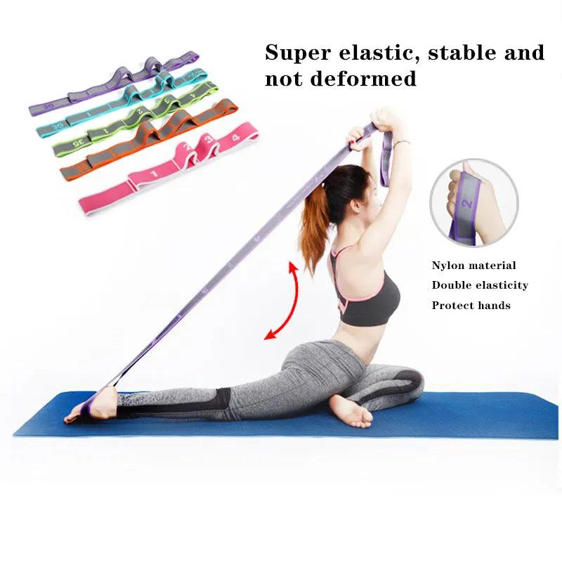 Yoga Pull Strap Belt Polyester Latex Elastic Latin Dance Stretching Band Loop Yoga Pilates GYM Fitness Exercise Resistance Bands - Twin suppliers 